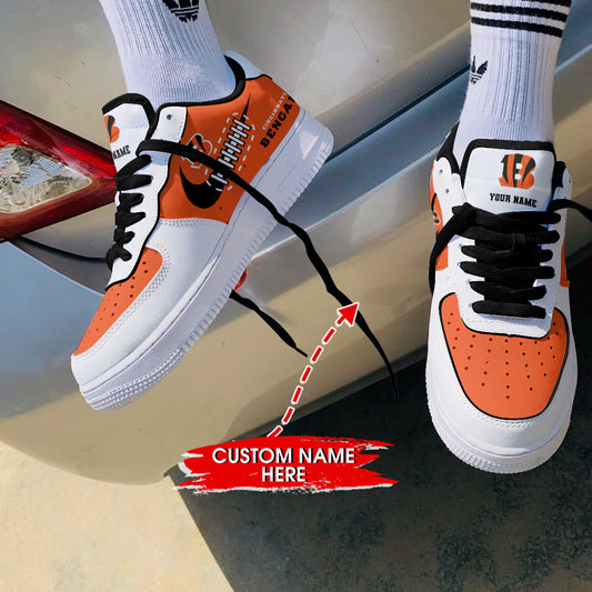 Ideafootwear Cincinnati Bengals NFL Air Low-Top Sneakers Shoes For Men And Women