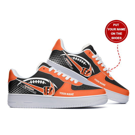 Ideafootwear Cincinnati Bengals NFL Air Low-Top Sneakers Shoes For Men And Women
