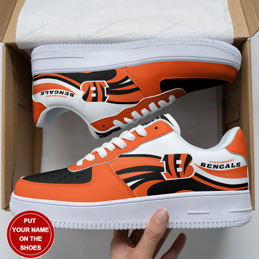 Ideafootwear Cincinnati Bengals NFL Air Low-Top Sneakers Shoes For Men And Women