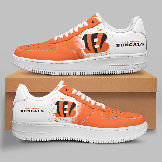Ideafootwear Cincinnati Bengals NFL Air Low-Top Sneakers Shoes For Men And Women