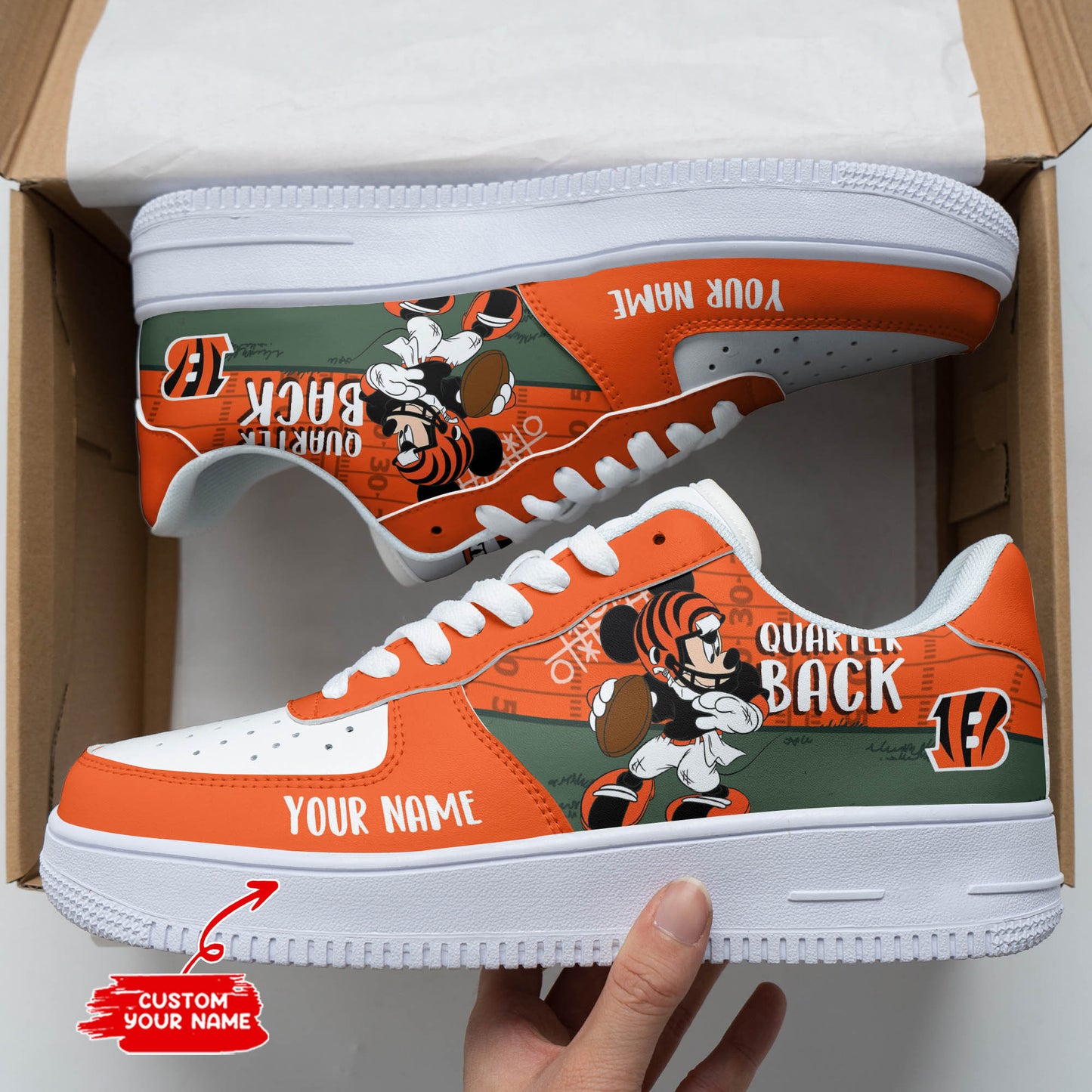 Ideafootwear Cincinnati Bengals NFL Air Low-Top Sneakers Shoes For Men And Women