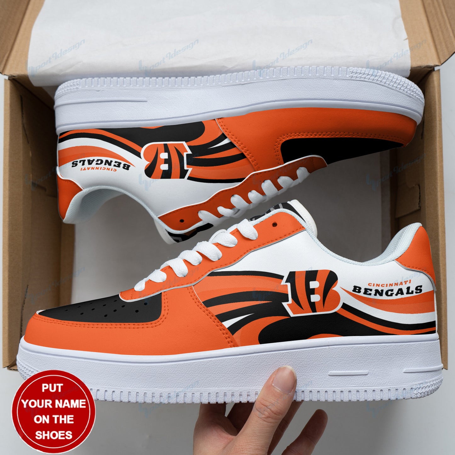 Ideafootwear Cincinnati Bengals NFL Air Low-Top Sneakers Shoes For Men And Women