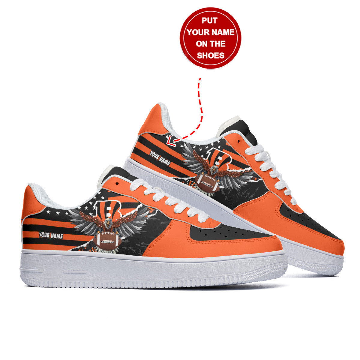 Ideafootwear Cincinnati Bengals NFL Air Low-Top Sneakers Shoes For Men And Women