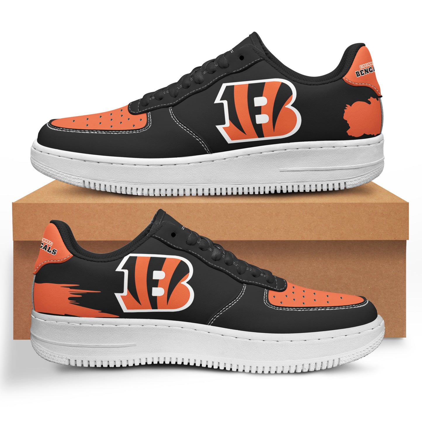 Ideafootwear Cincinnati Bengals NFL Air Low-Top Sneakers Shoes For Men And Women