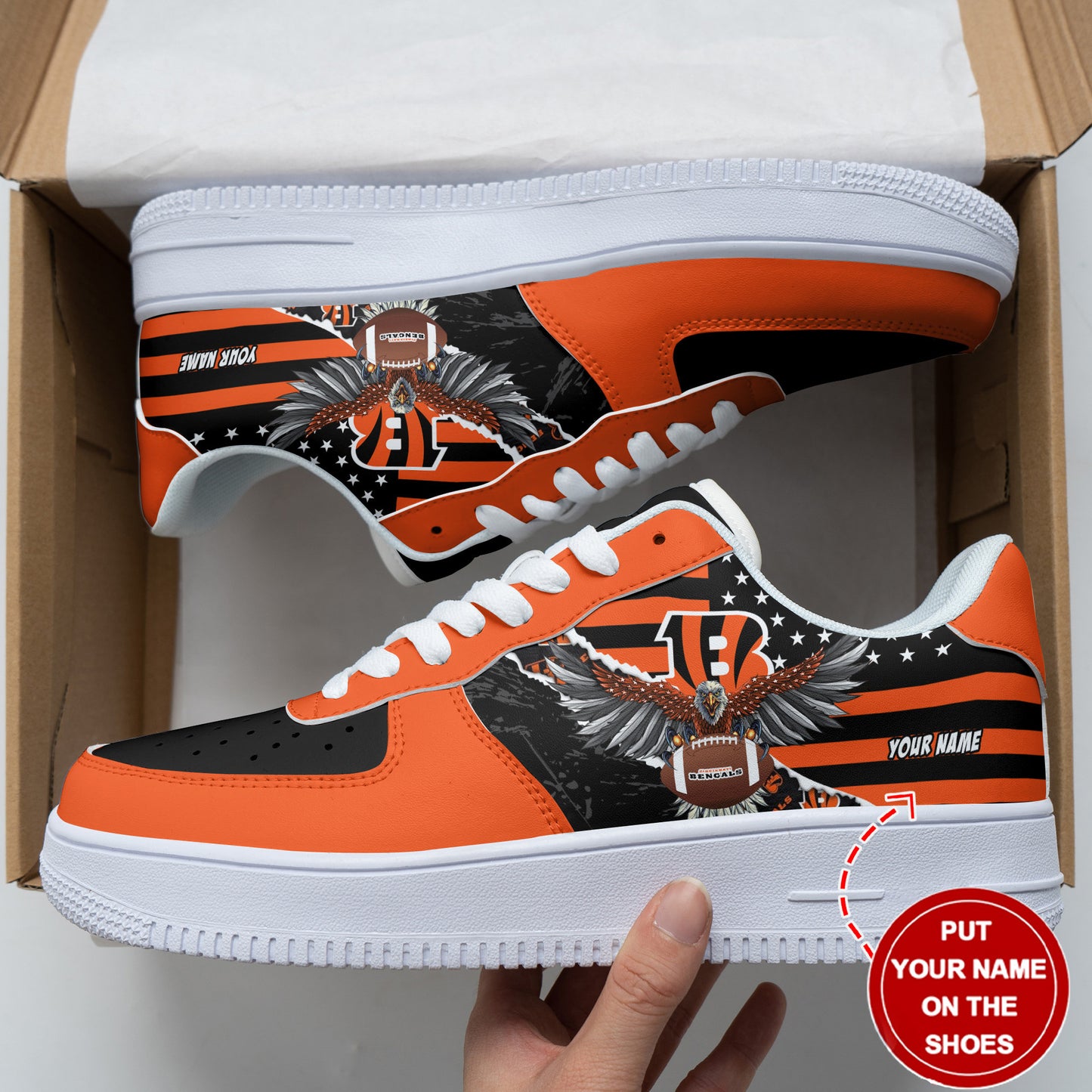 Ideafootwear Cincinnati Bengals NFL Air Low-Top Sneakers Shoes For Men And Women