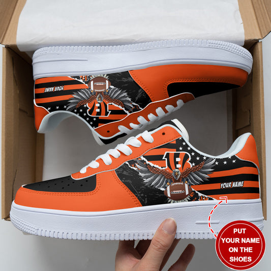 Ideafootwear Cincinnati Bengals NFL Air Low-Top Sneakers Shoes For Men And Women
