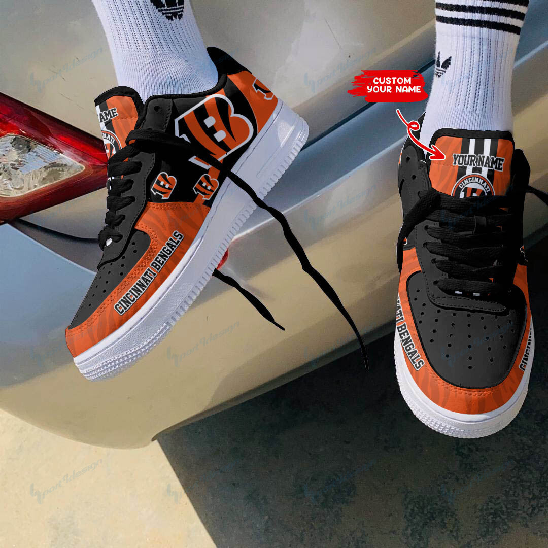 Ideafootwear Cincinnati Bengals NFL Air Low-Top Sneakers Shoes For Men And Women