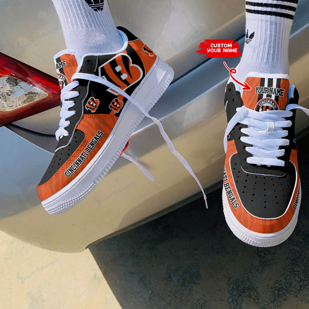 Ideafootwear Cincinnati Bengals NFL Air Low-Top Sneakers Shoes For Men And Women