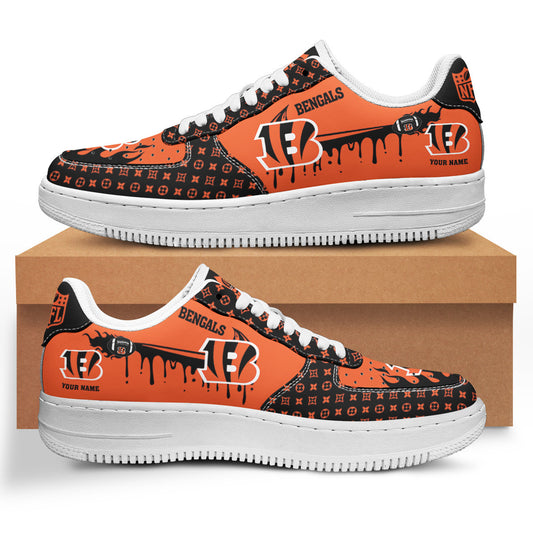 Ideafootwear Cincinnati Bengals NFL Air Low-Top Sneakers Shoes For Men And Women