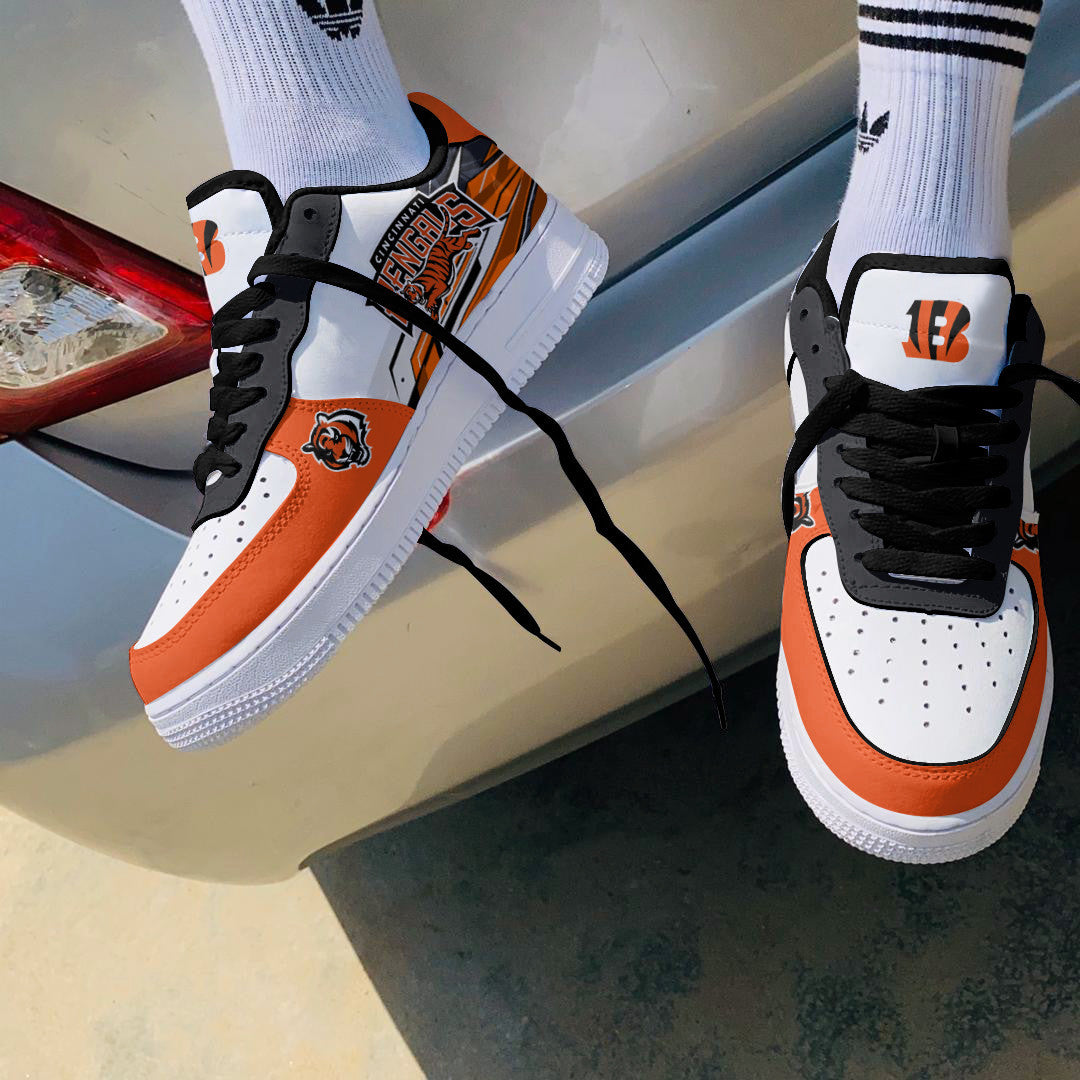 Ideafootwear Cincinnati Bengals NFL Air Low-Top Sneakers Shoes For Men And Women