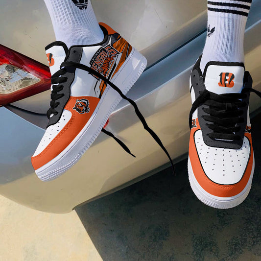 Ideafootwear Cincinnati Bengals NFL Air Low-Top Sneakers Shoes For Men And Women