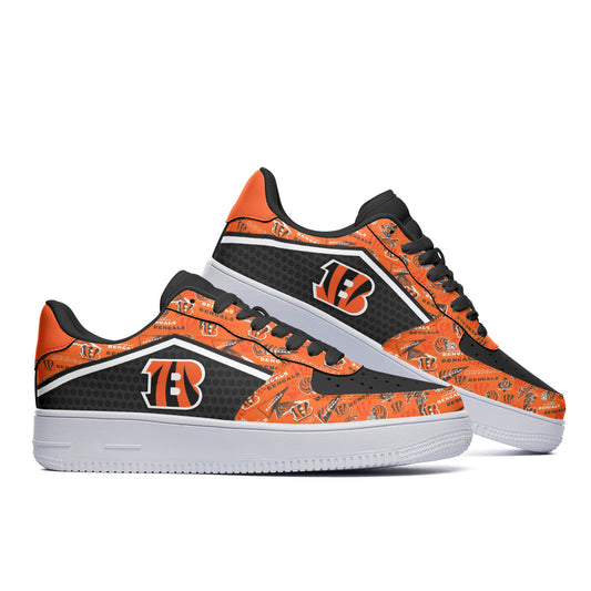 Ideafootwear Cincinnati Bengals NFL Air Low-Top Sneakers Shoes For Men And Women