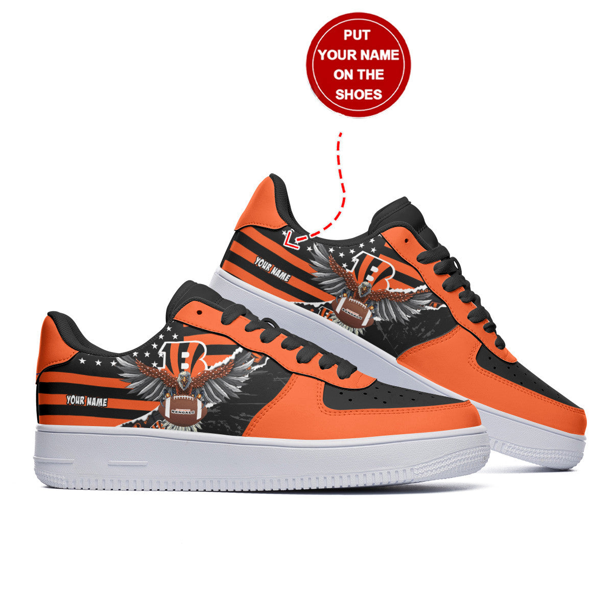 Ideafootwear Cincinnati Bengals NFL Air Low-Top Sneakers Shoes For Men And Women