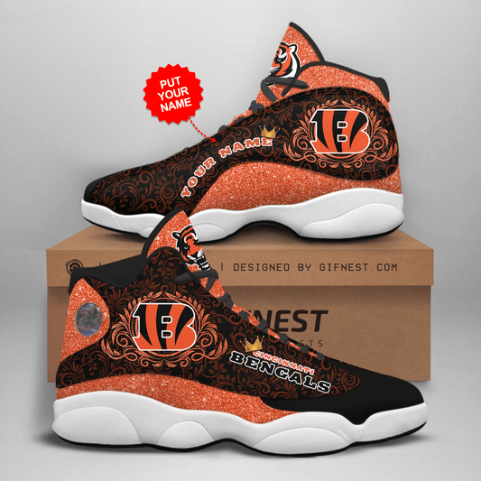 Ideafootwear Cincinnati Bengals NFL AJ13 Sneakers Shoes For Men And Women
