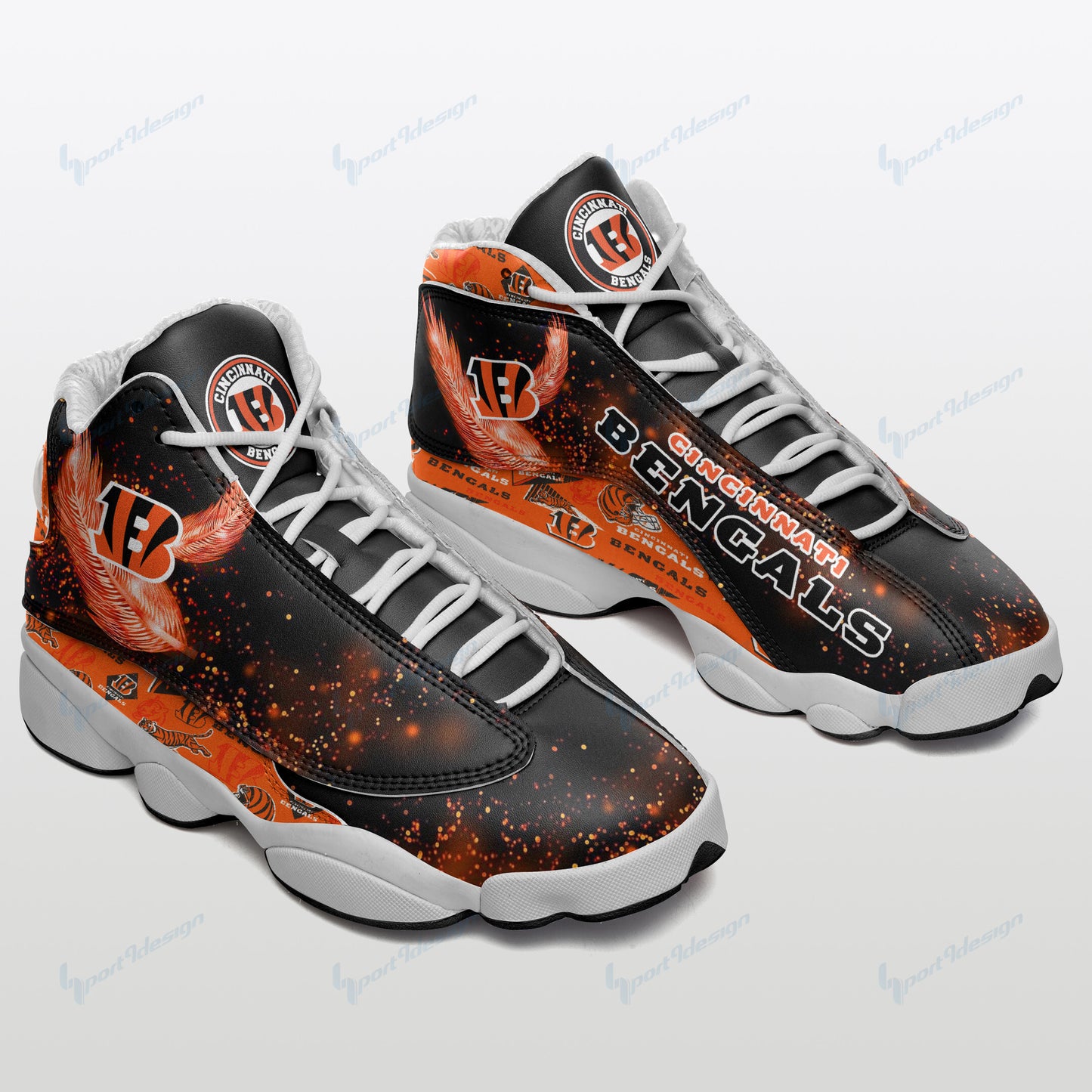 Ideafootwear Cincinnati Bengals NFL AJ13 Sneakers Shoes For Men And Women