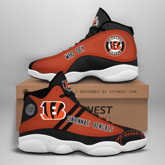 Ideafootwear Cincinnati Bengals NFL AJ13 Sneakers Shoes For Men And Women