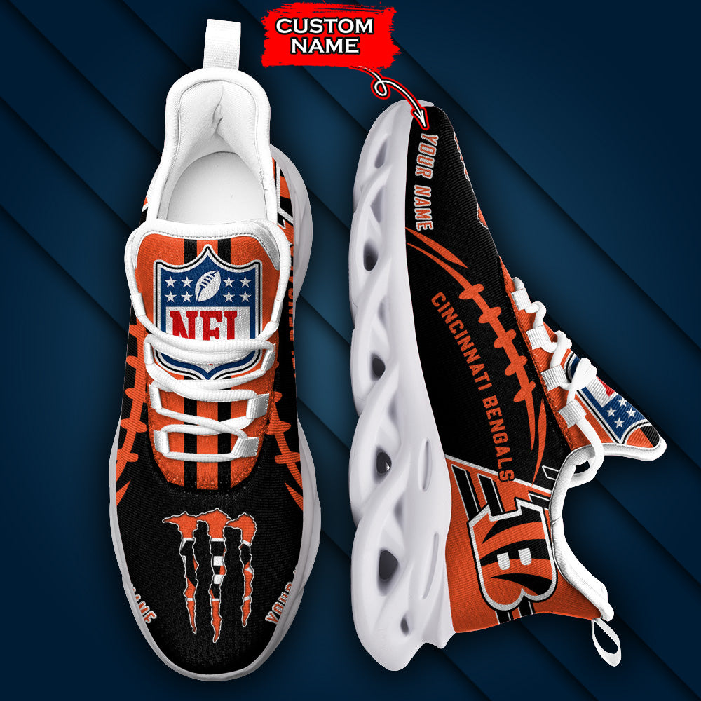 Ideafootwear Cincinnati Bengals NFL Max Soul Shoes Sneakers For Men And Women