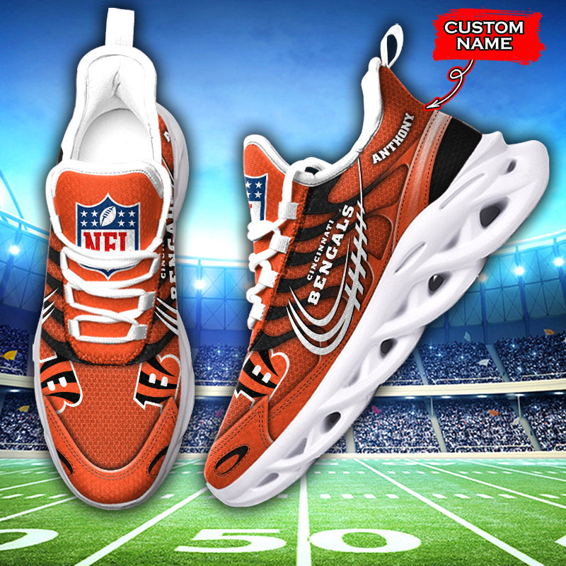 Ideafootwear Cincinnati Bengals NFL Max Soul Shoes Sneakers For Men And Women