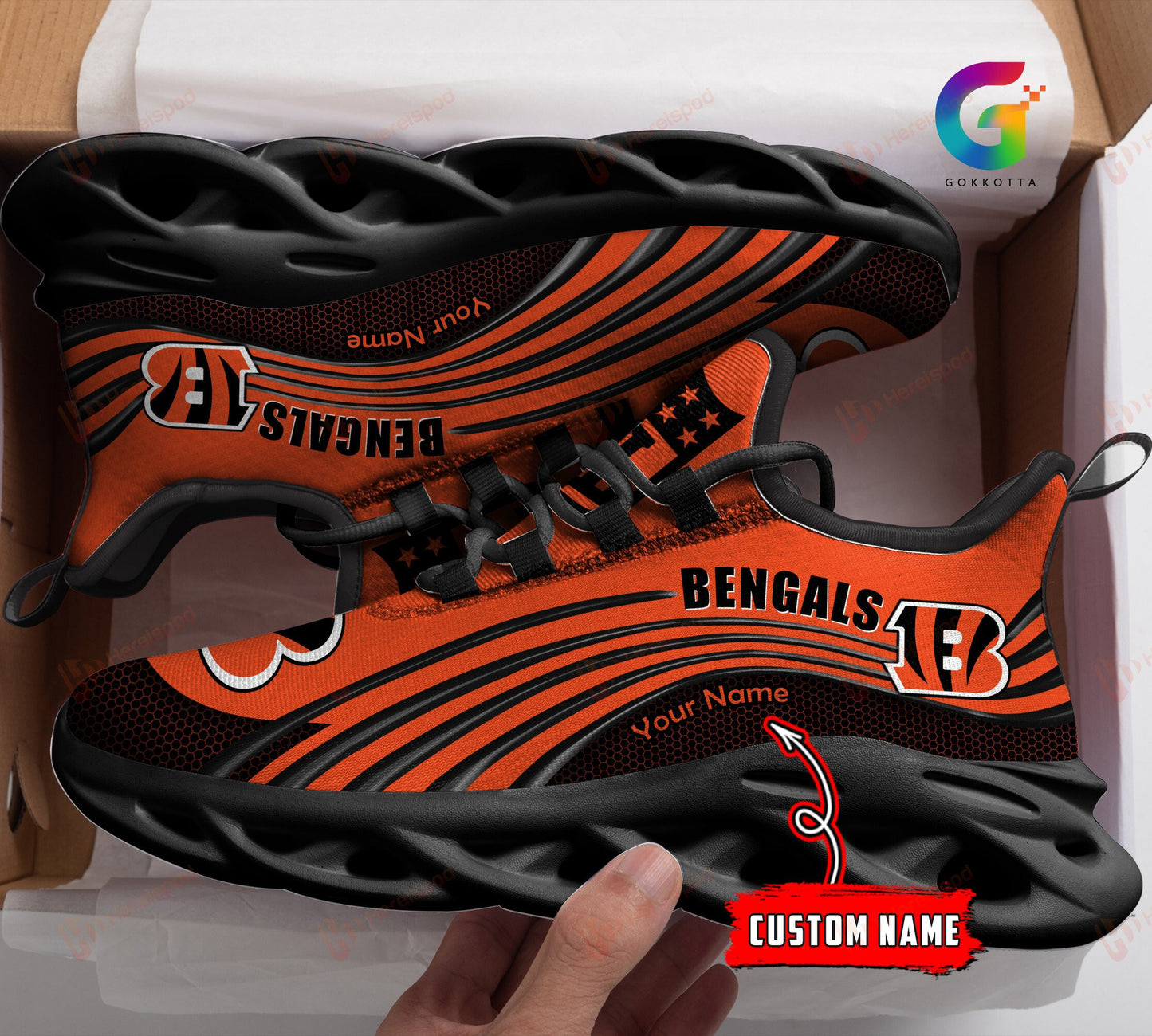 Ideafootwear Cincinnati Bengals NFL Max Soul Shoes Sneakers For Men And Women