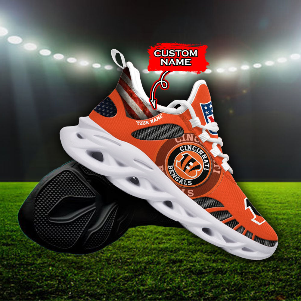 Ideafootwear Cincinnati Bengals NFL Max Soul Shoes Sneakers For Men And Women