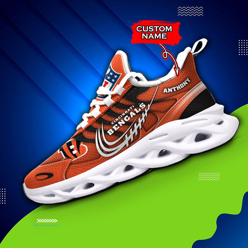 Ideafootwear Cincinnati Bengals NFL Max Soul Shoes Sneakers For Men And Women