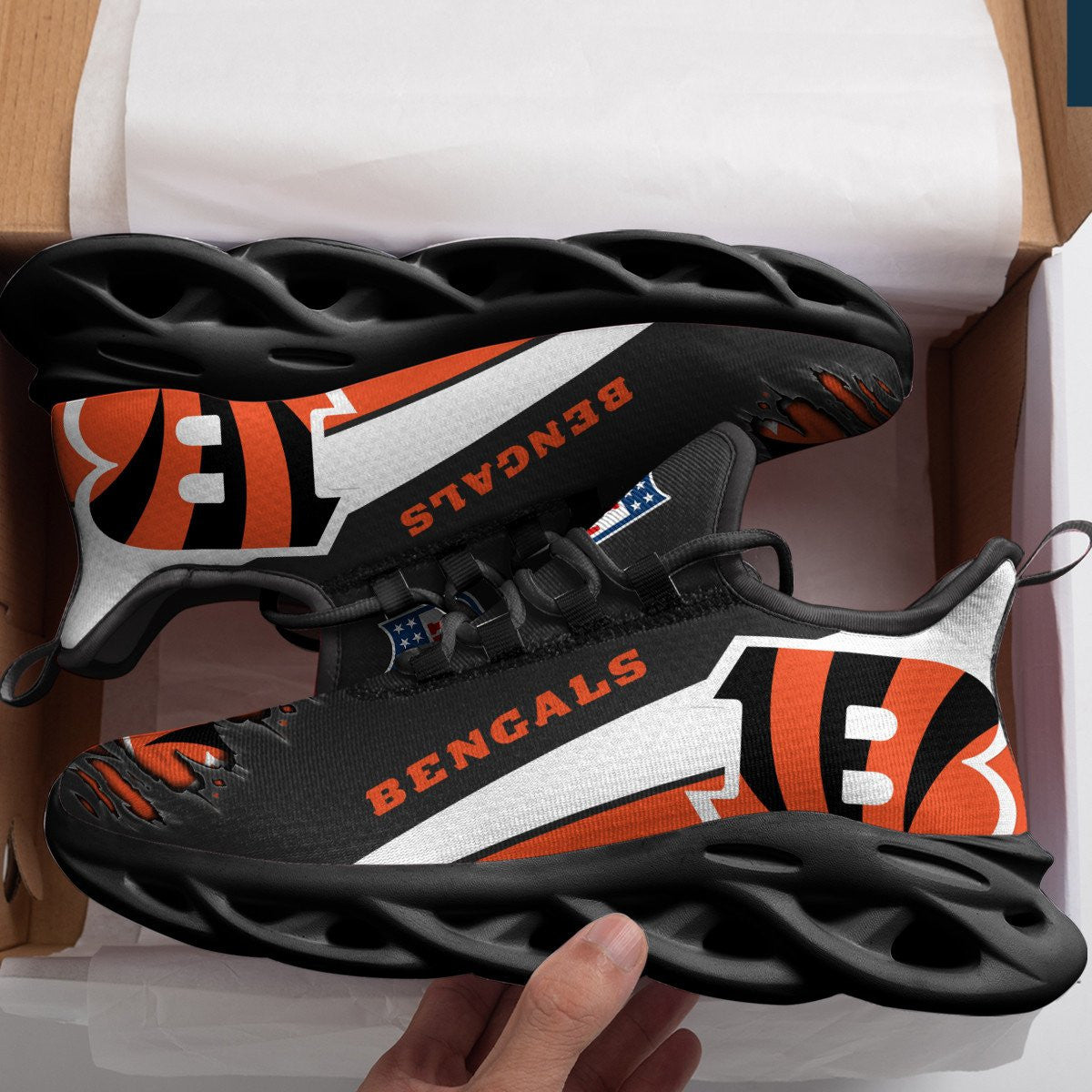Ideafootwear Cincinnati Bengals NFL Max Soul Shoes Sneakers For Men And Women