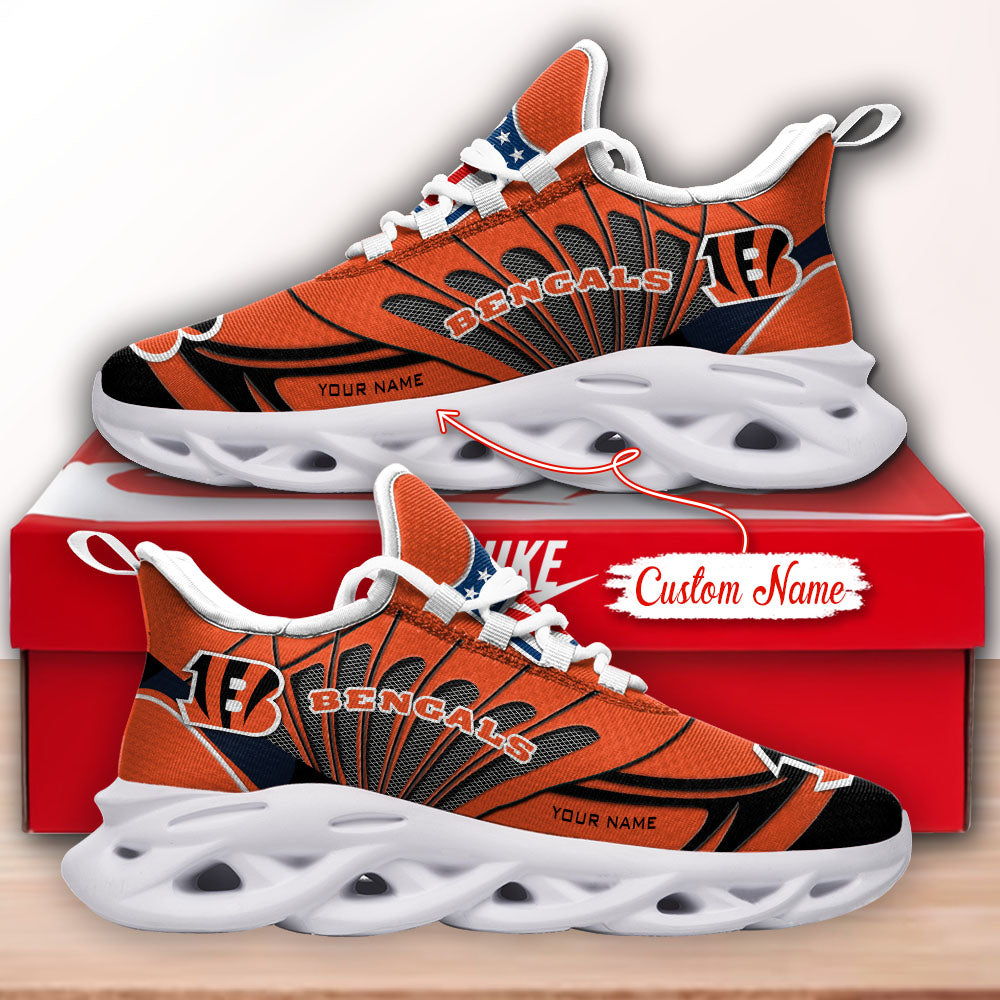 Ideafootwear Cincinnati Bengals NFL Max Soul Shoes Sneakers For Men And Women