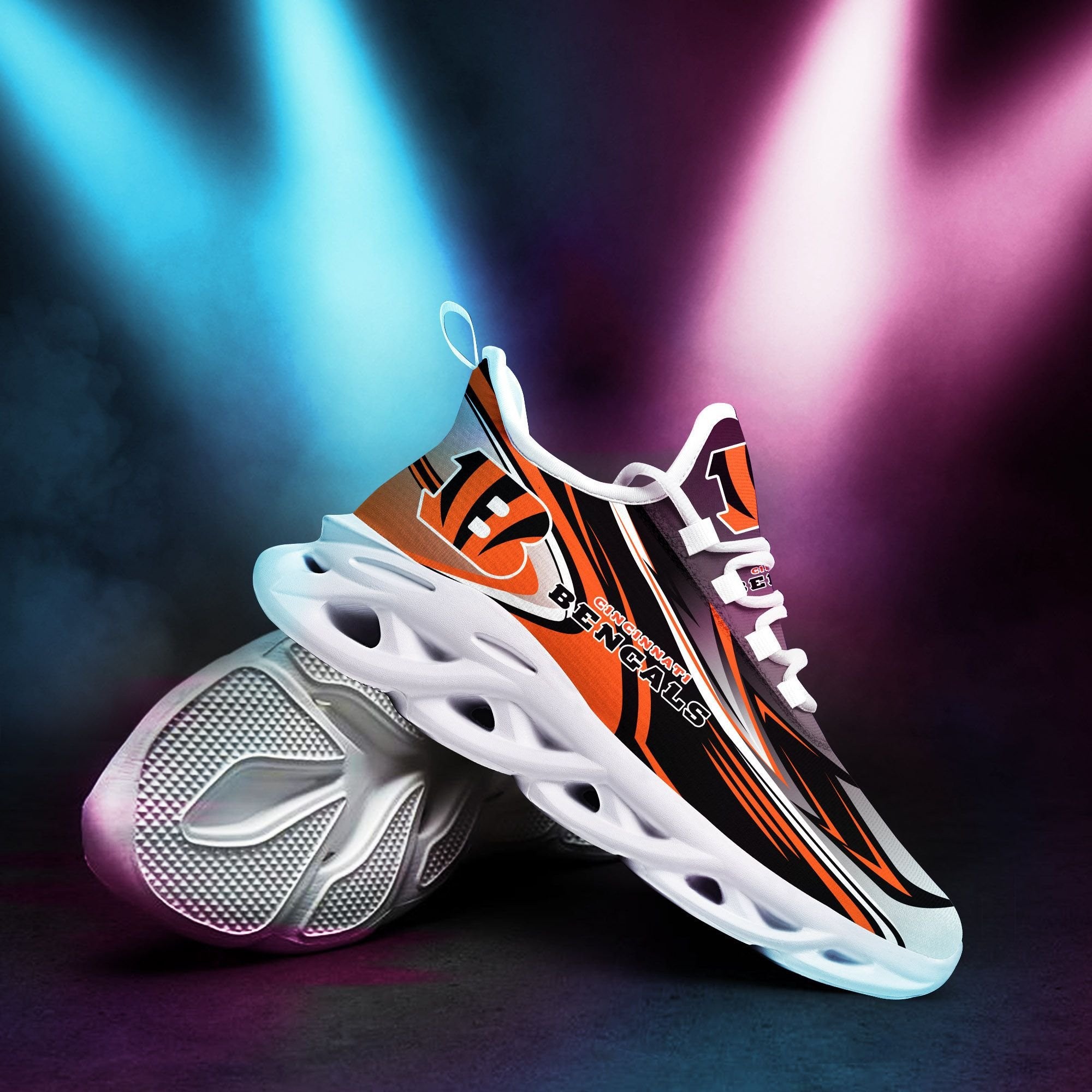 Ideafootwear Cincinnati Bengals NFL Max Soul Shoes Sneakers For Men And Women