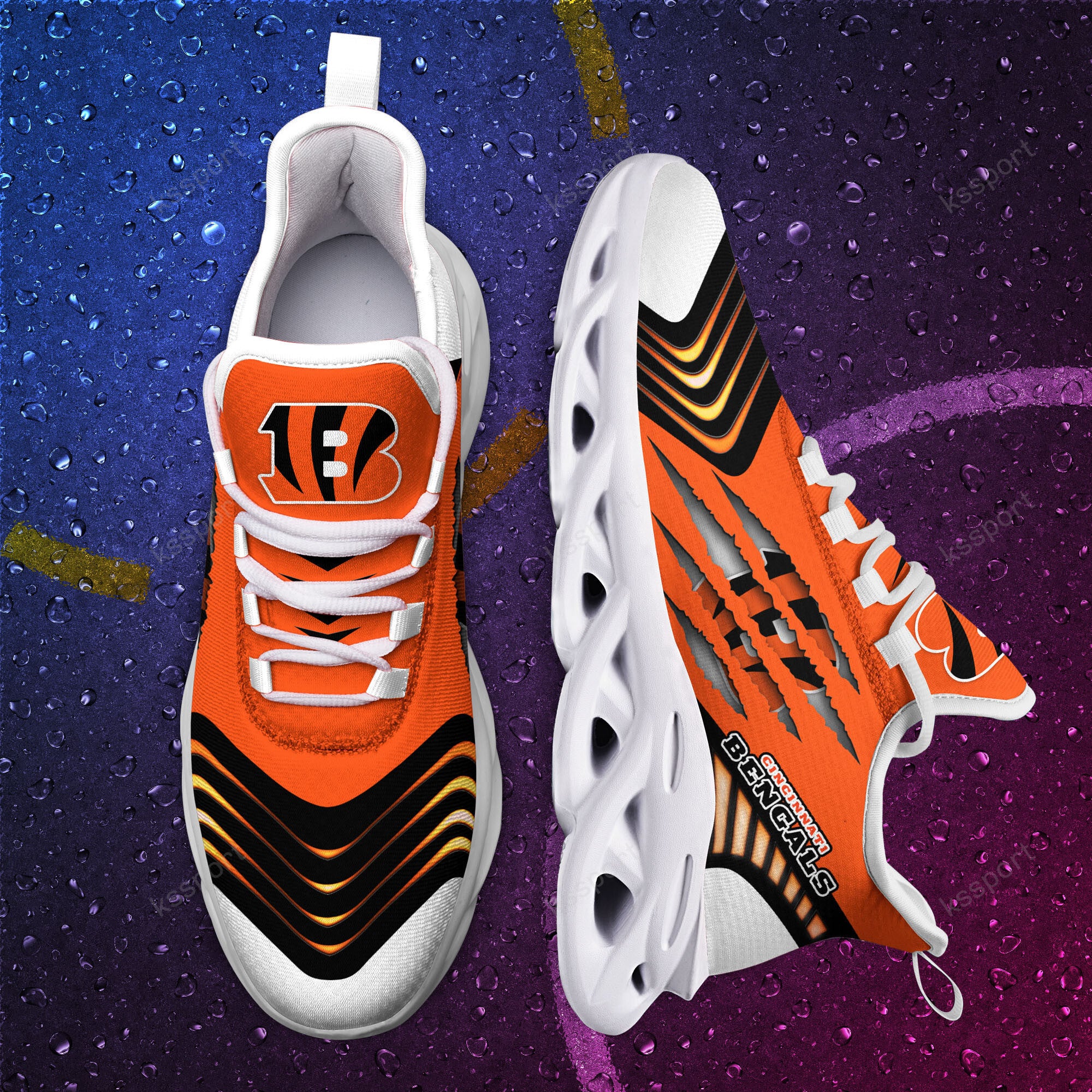 Ideafootwear Cincinnati Bengals NFL Max Soul Shoes Sneakers For Men And Women