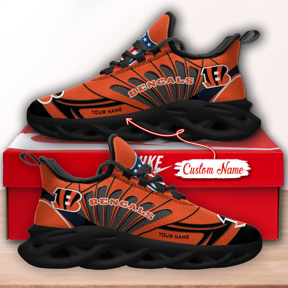 Ideafootwear Cincinnati Bengals NFL Max Soul Shoes Sneakers For Men And Women