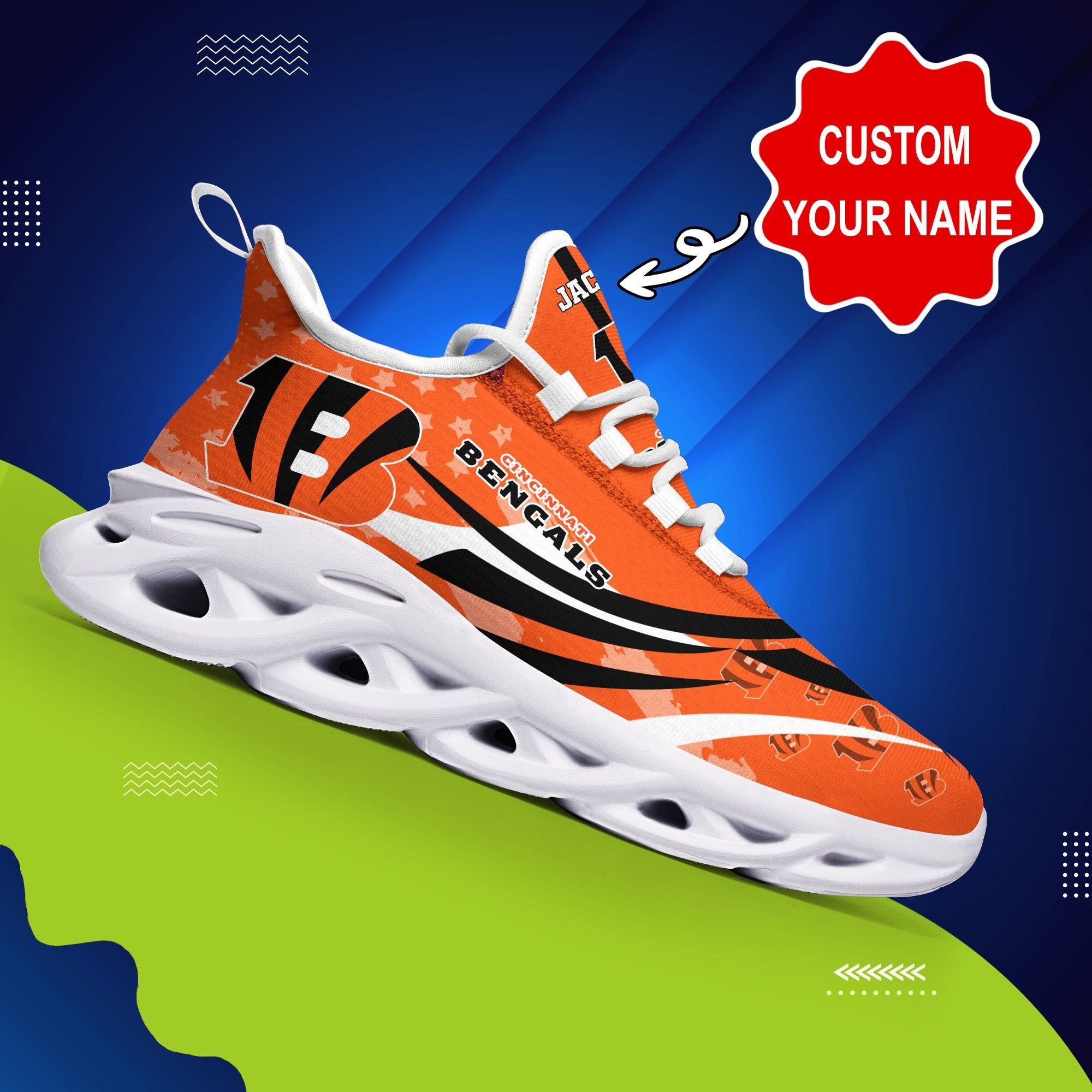 Ideafootwear Cincinnati Bengals NFL Max Soul Shoes Sneakers For Men And Women