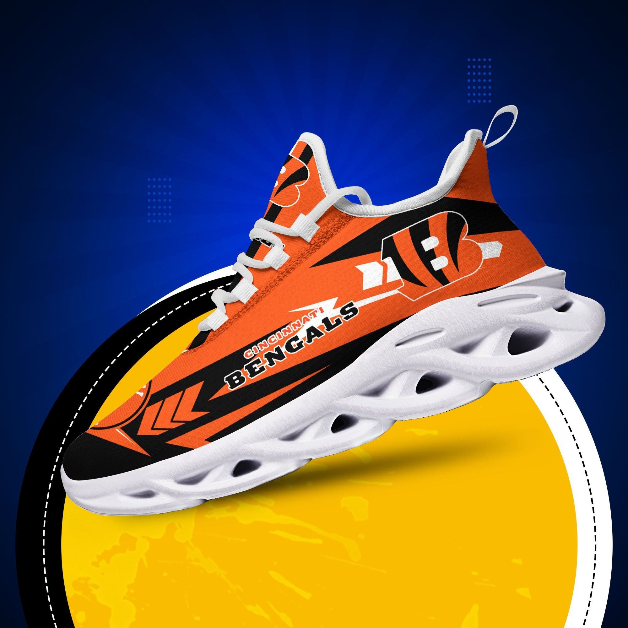 Ideafootwear Cincinnati Bengals NFL Max Soul Shoes Sneakers For Men And Women