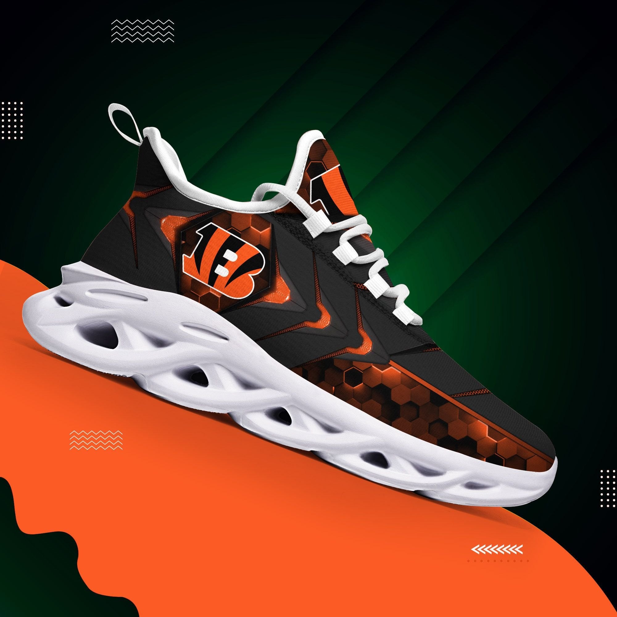 Ideafootwear Cincinnati Bengals NFL Max Soul Shoes Sneakers For Men And Women