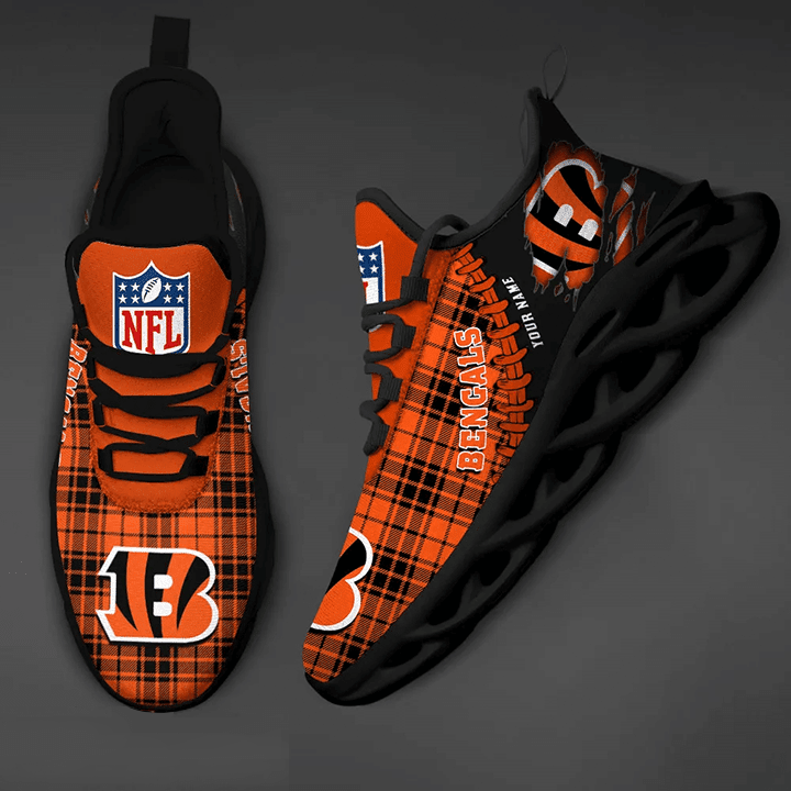 Ideafootwear Cincinnati Bengals NFL Max Soul Shoes Sneakers For Men And Women