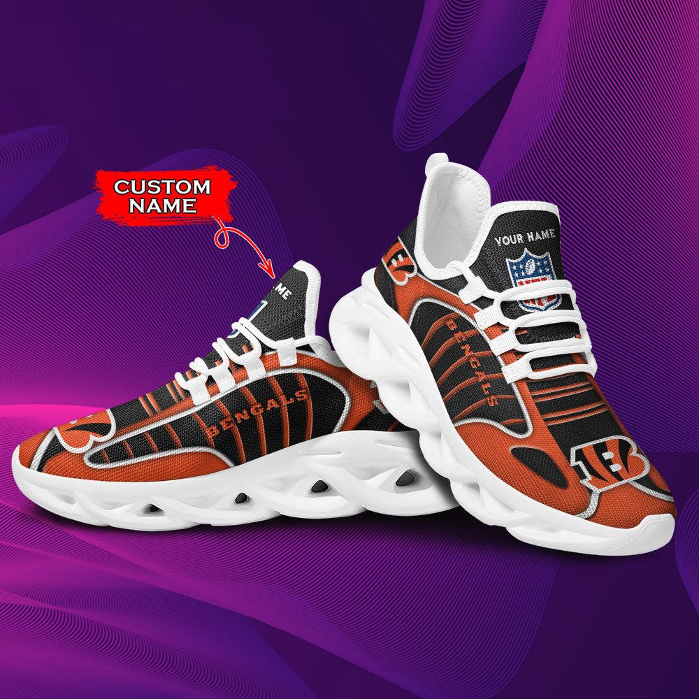 Ideafootwear Cincinnati Bengals NFL Max Soul Shoes Sneakers For Men And Women