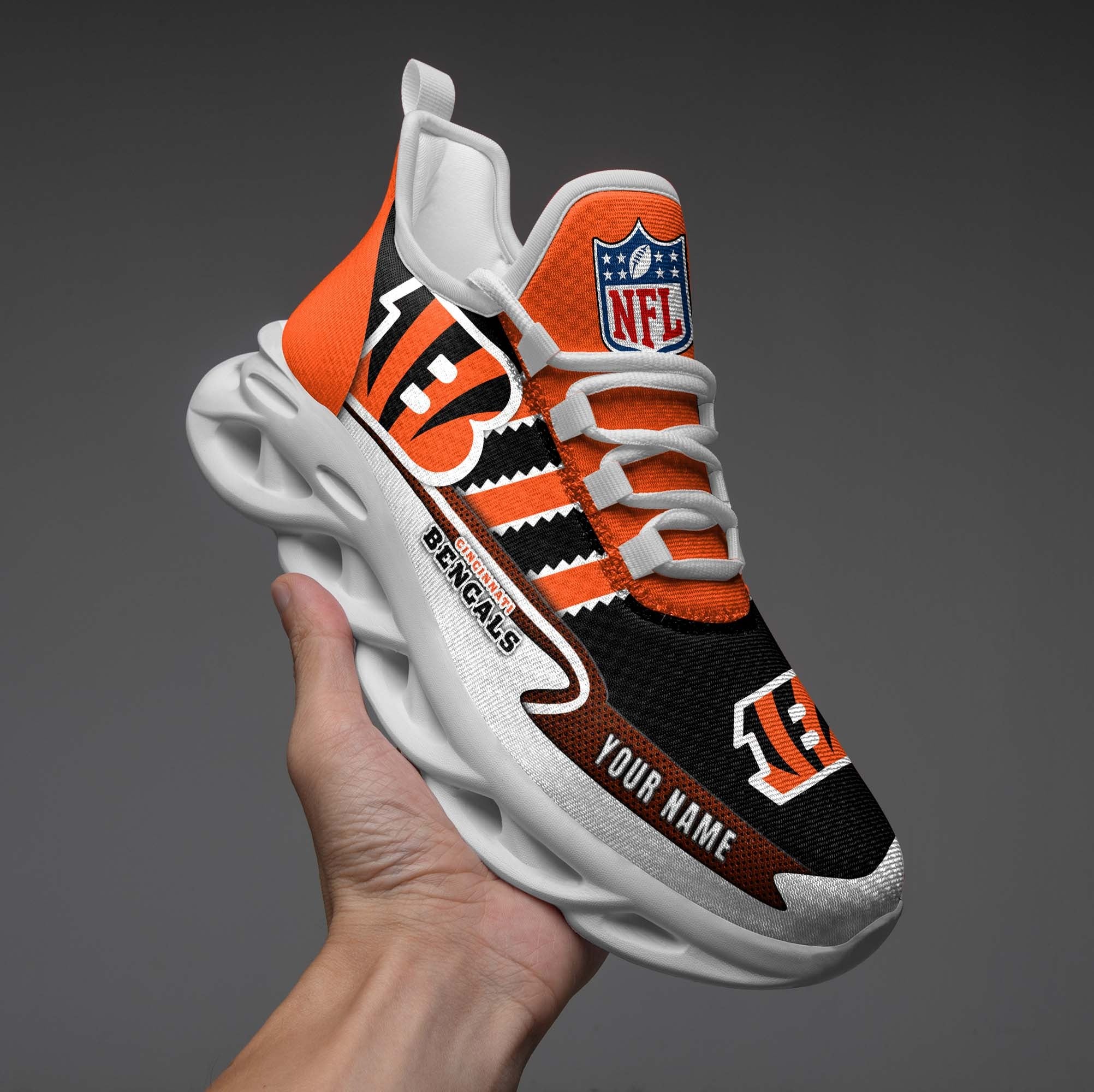 Ideafootwear Cincinnati Bengals NFL Max Soul Shoes Sneakers For Men And Women