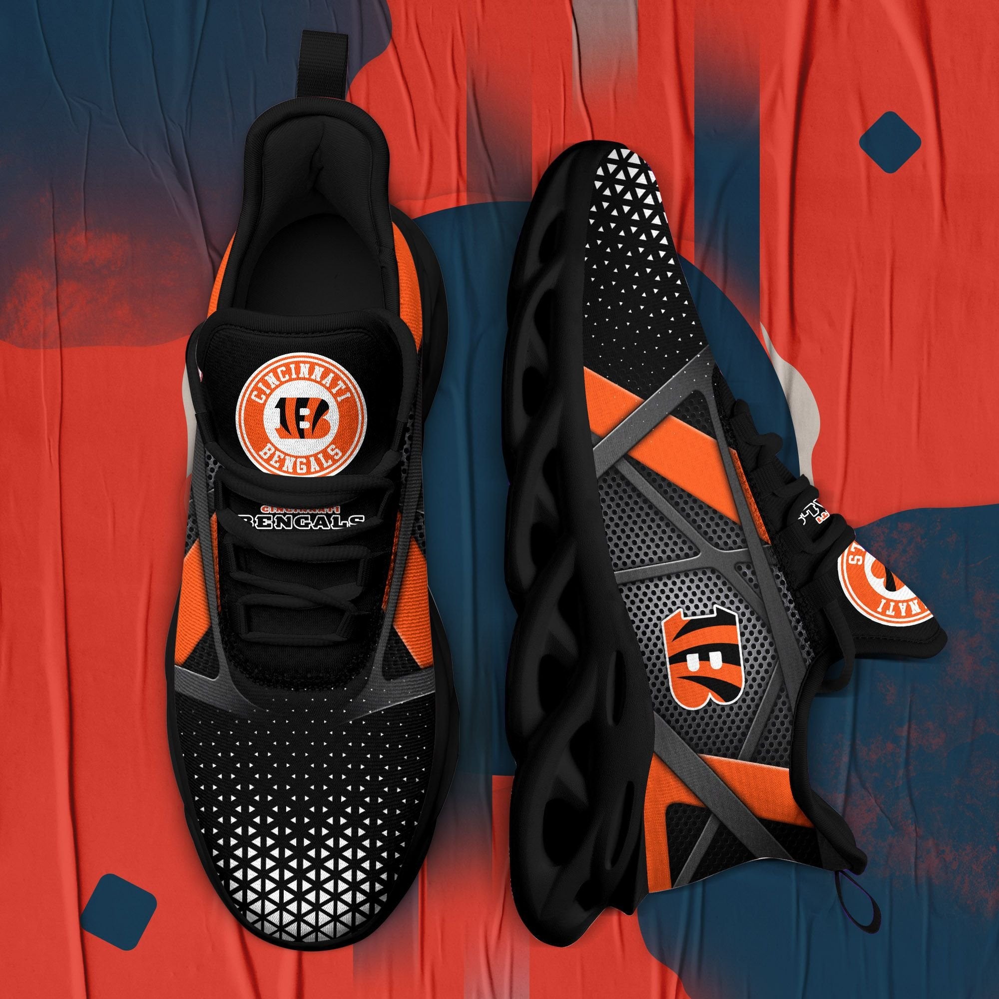 Ideafootwear Cincinnati Bengals NFL Max Soul Shoes Sneakers For Men And Women