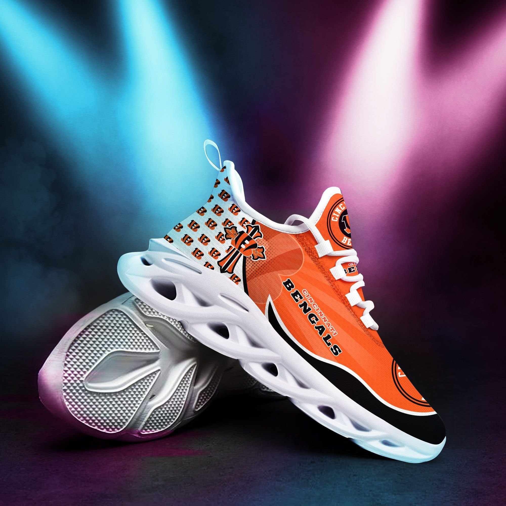 Ideafootwear Cincinnati Bengals NFL Max Soul Shoes Sneakers For Men And Women