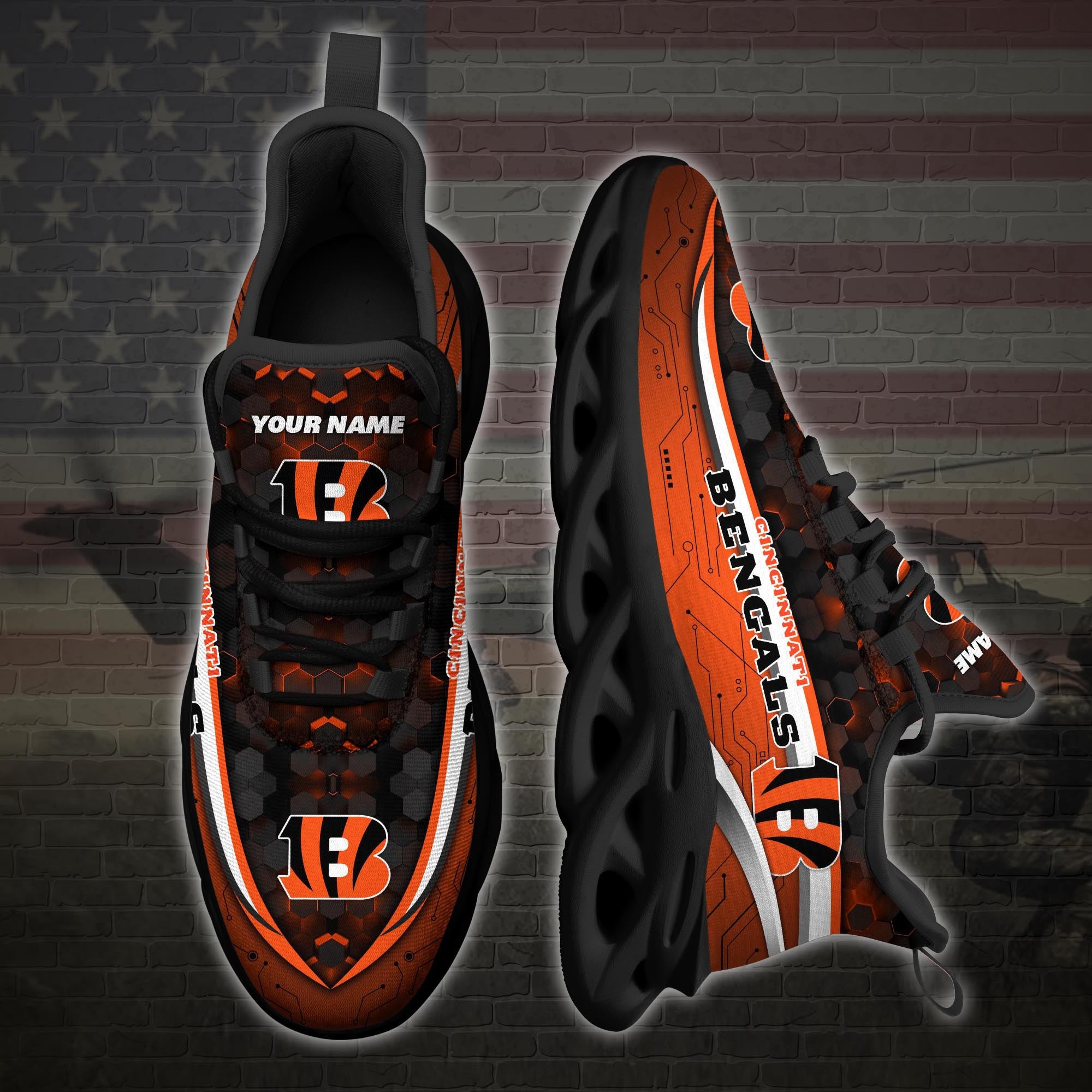 Ideafootwear Cincinnati Bengals NFL Max Soul Shoes Sneakers For Men And Women
