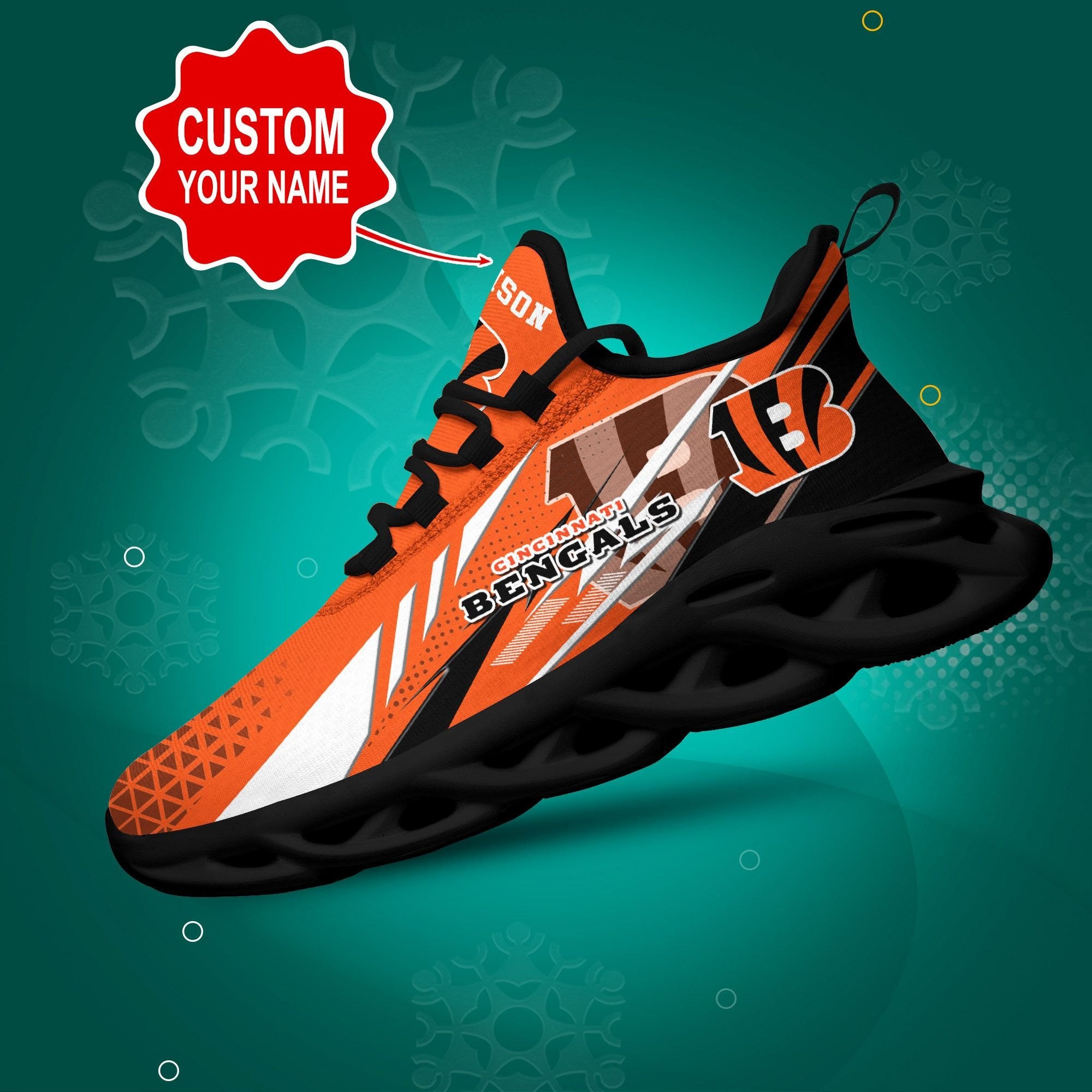Ideafootwear Cincinnati Bengals NFL Max Soul Shoes Sneakers For Men And Women