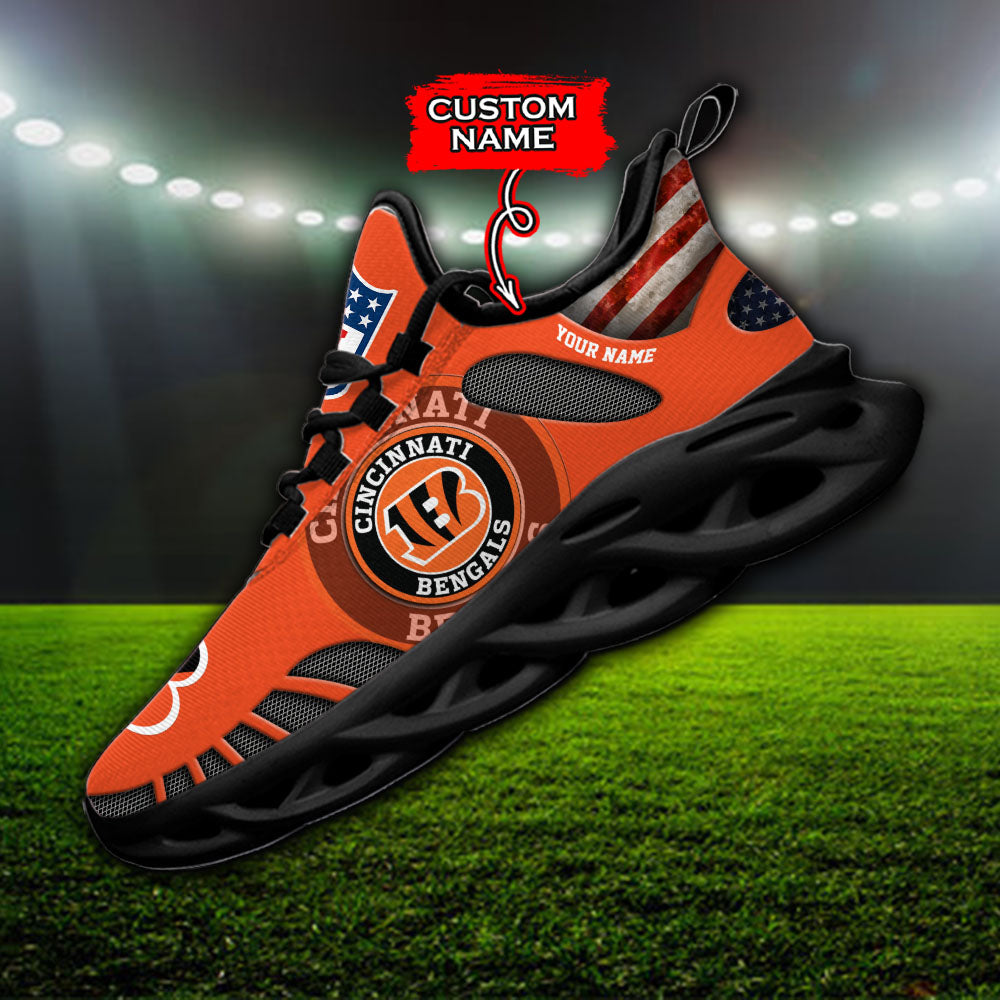 Ideafootwear Cincinnati Bengals NFL Max Soul Shoes Sneakers For Men And Women