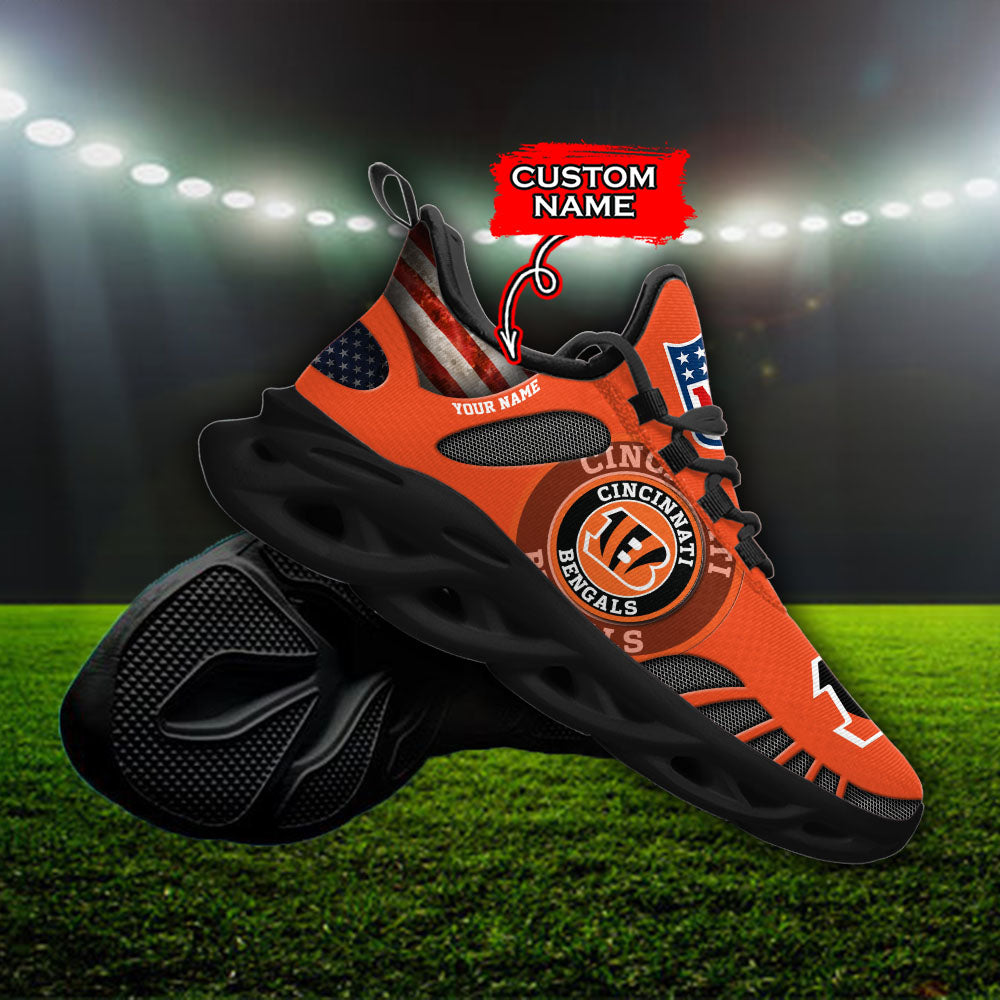 Ideafootwear Cincinnati Bengals NFL Max Soul Shoes Sneakers For Men And Women