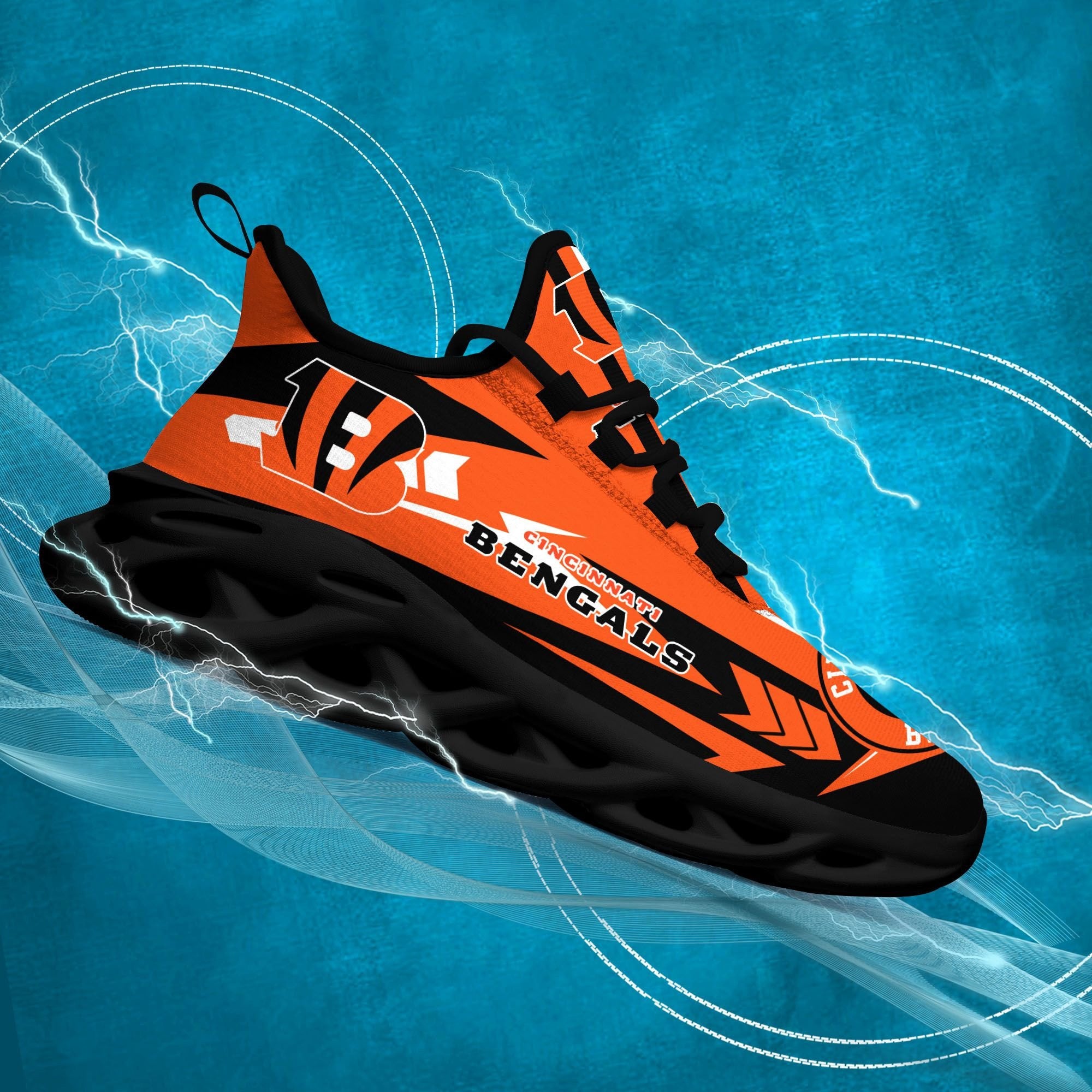 Ideafootwear Cincinnati Bengals NFL Max Soul Shoes Sneakers For Men And Women