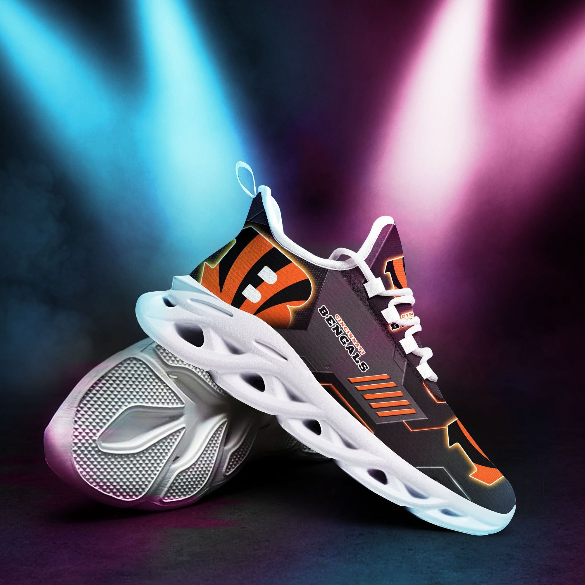 Ideafootwear Cincinnati Bengals NFL Max Soul Shoes Sneakers For Men And Women