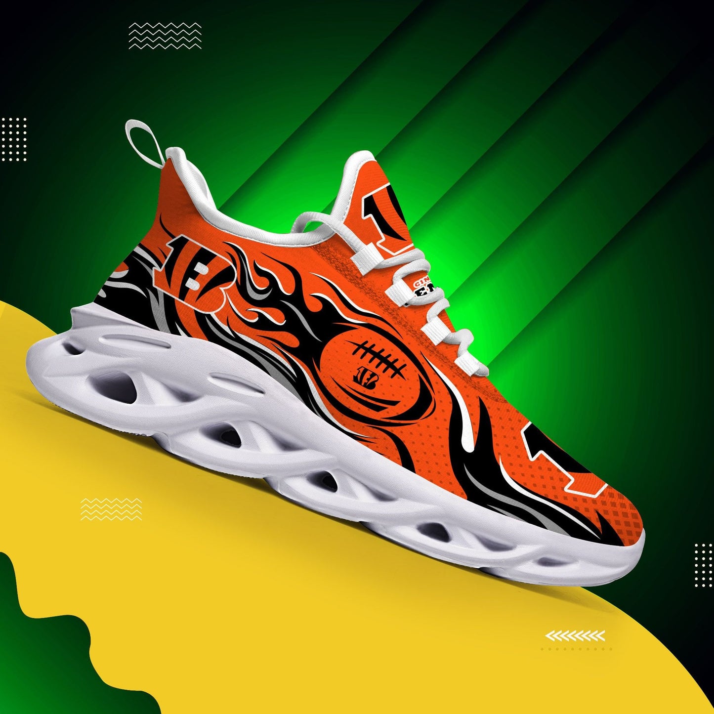 Ideafootwear Cincinnati Bengals NFL Max Soul Shoes Sneakers For Men And Women