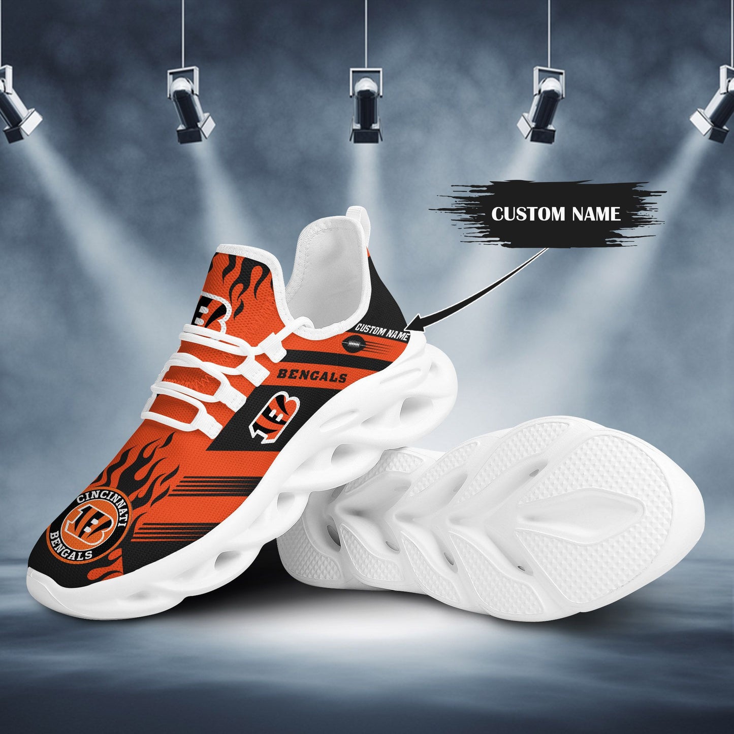 Ideafootwear Cincinnati Bengals NFL Max Soul Shoes Sneakers For Men And Women