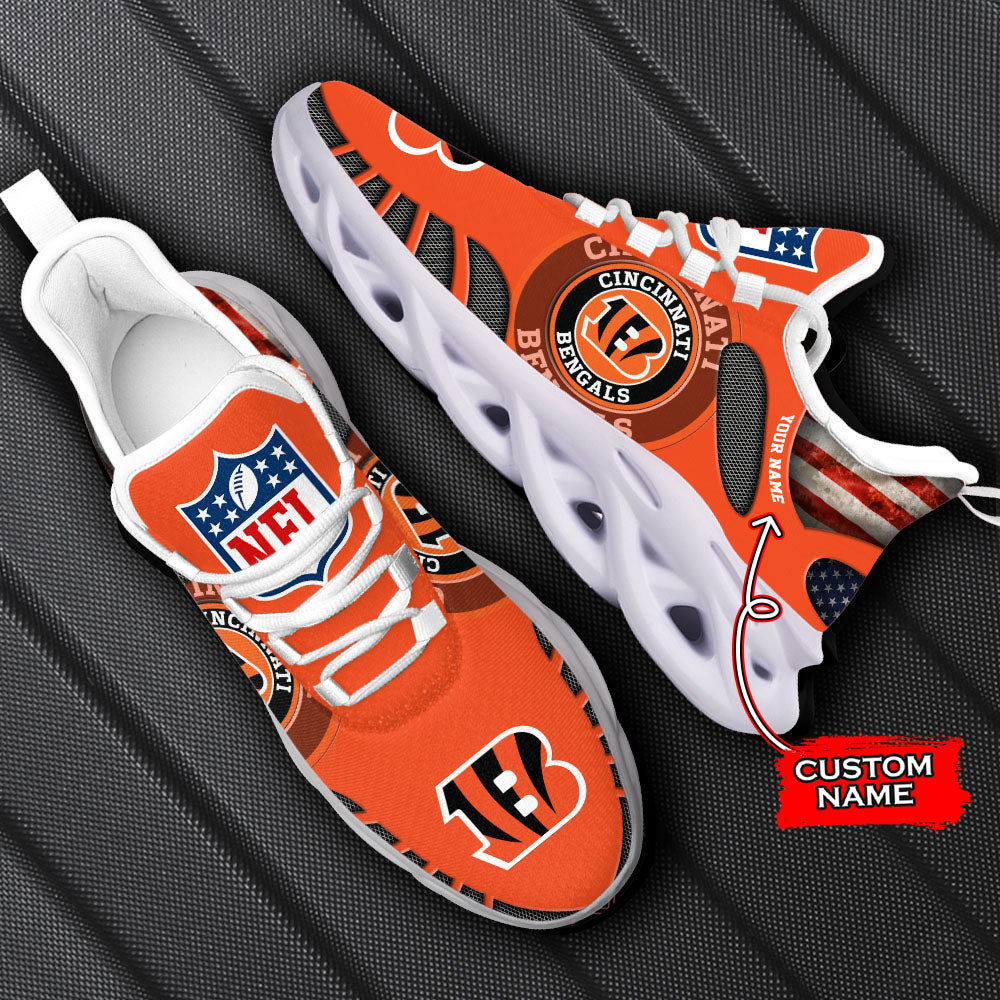 Ideafootwear Cincinnati Bengals NFL Max Soul Shoes Sneakers For Men And Women