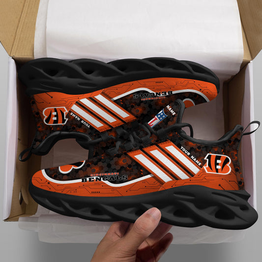 Ideafootwear Cincinnati Bengals NFL Max Soul Shoes Sneakers For Men And Women