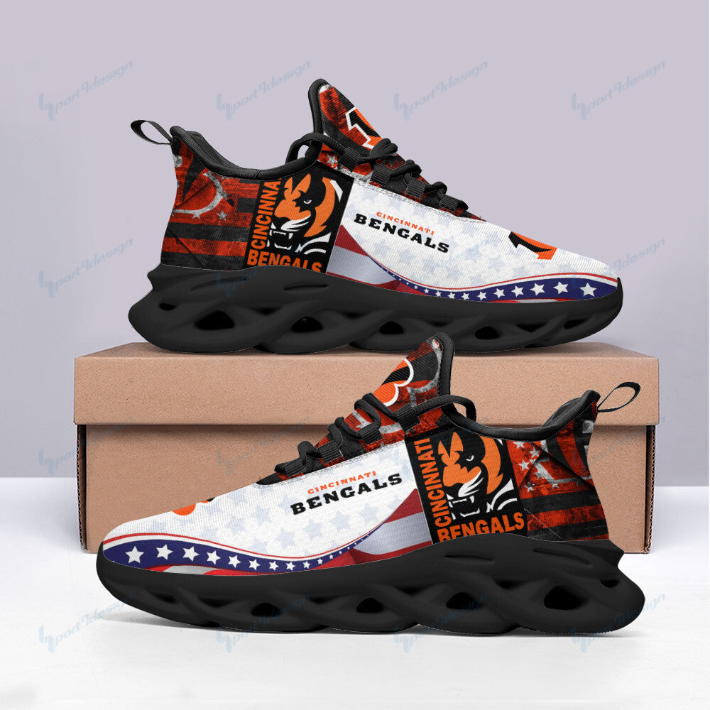 Ideafootwear Cincinnati Bengals NFL Max Soul Shoes Sneakers For Men And Women