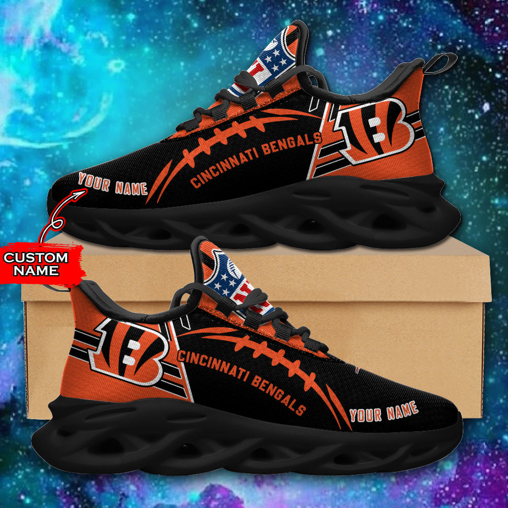 Ideafootwear Cincinnati Bengals NFL Max Soul Shoes Sneakers For Men And Women